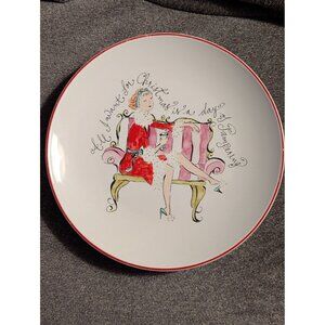 Rosanna Ceramic Plate "All I Want For Christmas Is A Day Of Pampering" Red/White